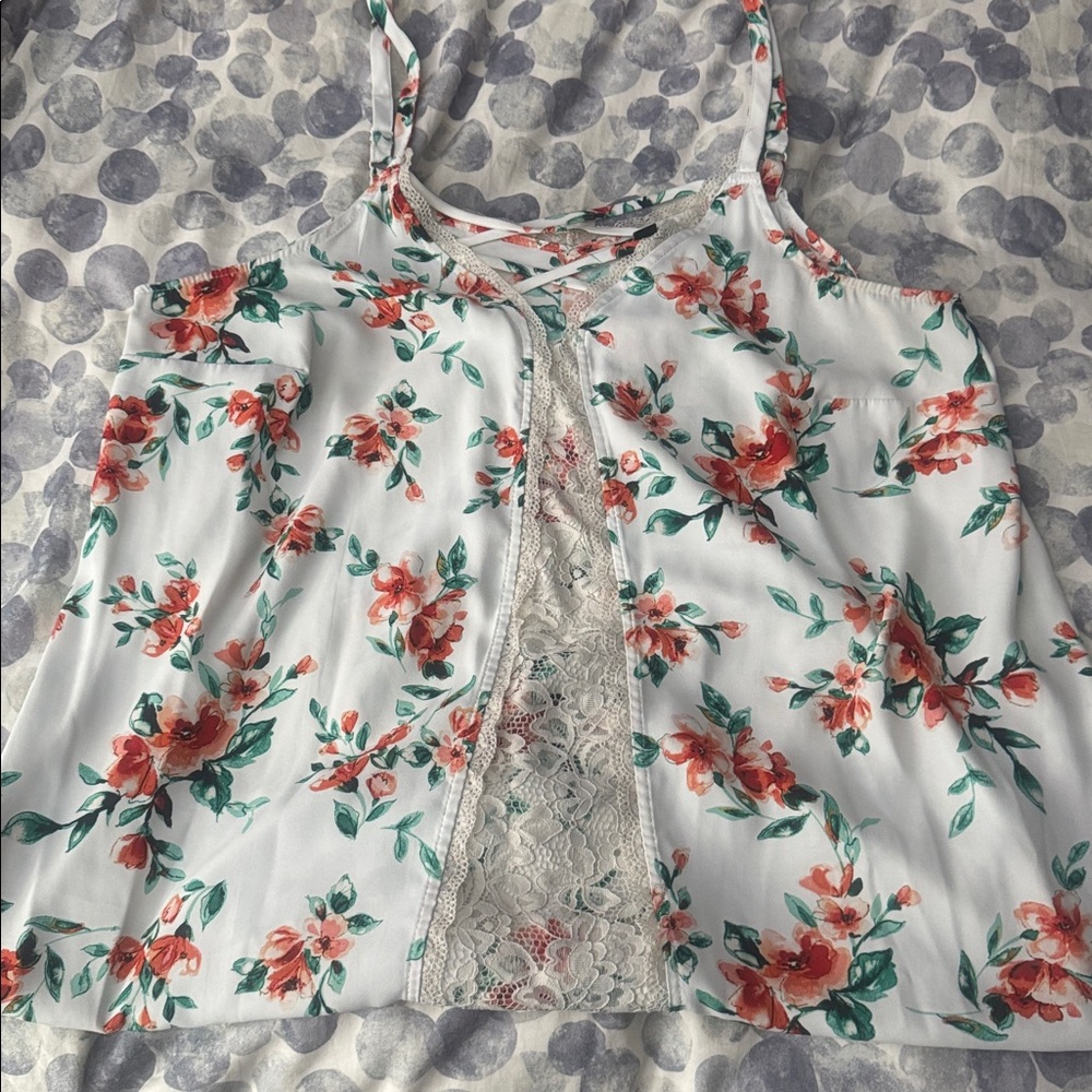 Torrid Floral Lace Trim Blouse